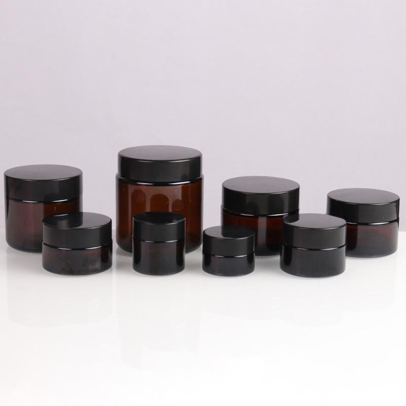 Braune Glas Nachfüllbare Salbentiegel Leerer Kosmetikbehälter Lidschatten Gesichtscreme Behälter 5/10/15/20/25/30/50/60G Probierfläschchen