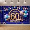 Bannière de Célébration d'Anniversaire Aspect Luxueux Fond d'Anniversaire Bannière pour 60ème Anniversaire Décoration Étoiles Pailletées Pour Lieu de Fête Intérieur