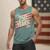 Canotta da uomo senza maniche con scollo rotondo con stampa 250 Anni Gilet Casual Muscle Fit 1776 2026 Grafica Leggera per l'Uso Quotidiano