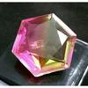 Natural Hexagon Tourmaline Bi-Color Fancy Cut 22+ Ct Stunning Gemstone