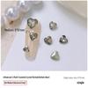 Heart Rhinestone Nail Art Accessories: Super Shiny Crystal Glass In Iridescent Peach, Small & Large Sizes