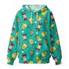 Women's Fashion Casual Christmas Print Hooded Sweatshirt with Pockets