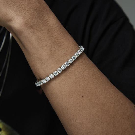 1/2Pcs Women Bracelet, Cubic Zirconia Inlaid Bracelet with Claw-Setting Technology, Adjustable Chain Wristband for Jewelry Gift