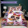 Powerpuff Girls Cartoon Prints beddengoed, dekbedovertrek en kussenslopen, verjaardagscadeau (1 dekbedovertrek + 2 kussenslopen, kussenvulling niet inbegrepen)JM007
