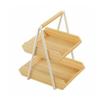 Zweistufiger Obstständer für die Arbeitsplatte, Holz-Snack-Organizer, Rustikal für das Wohnzimmer