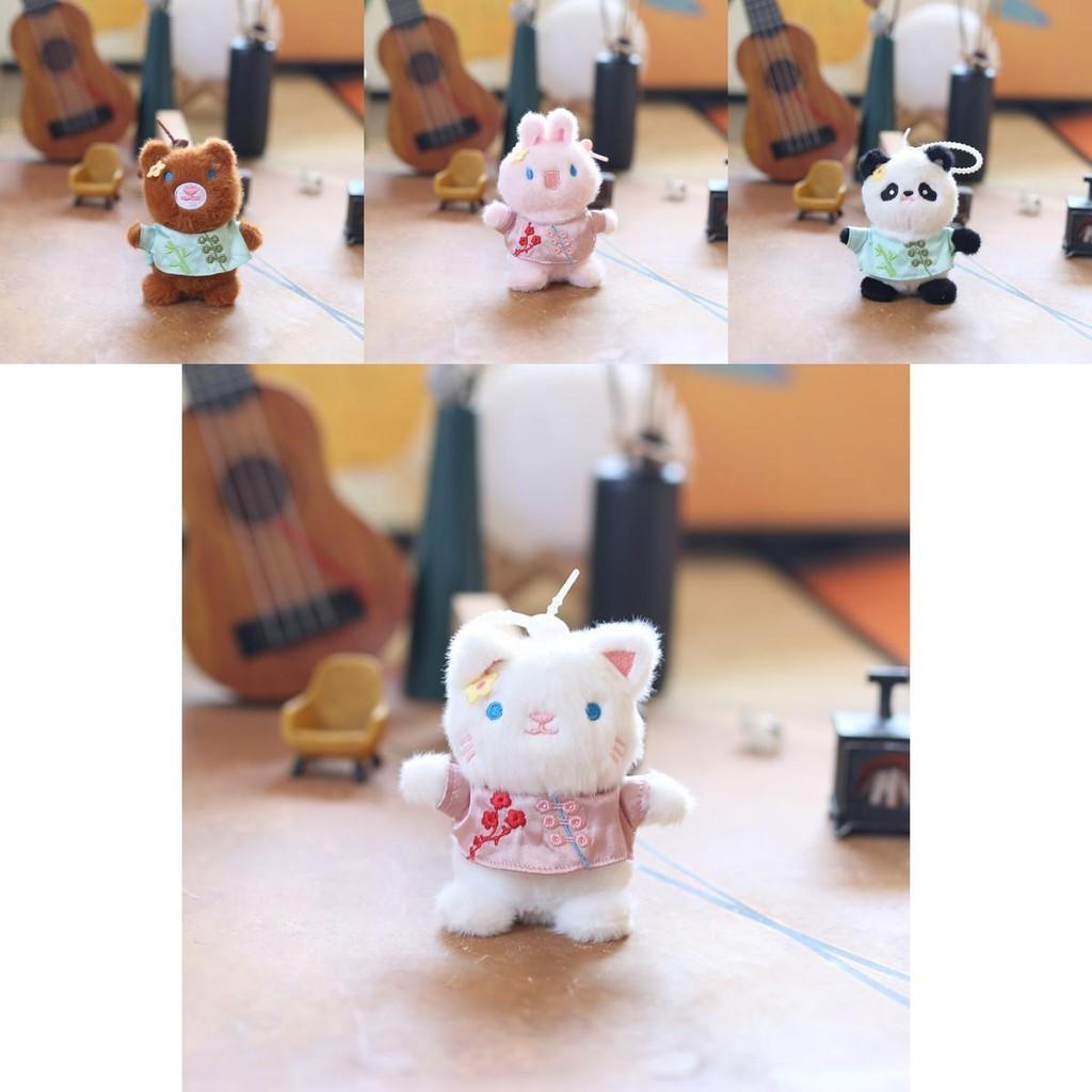 Adorable Plush Panda Keychain Cute Animal Bag Charm Soft Pp Cotton Stuffed Toy