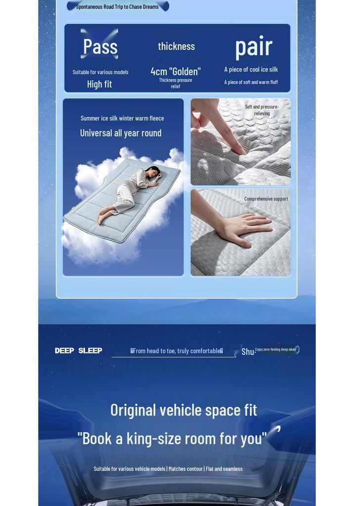 Matelas pliable en soie glacée pour camping en plein air Volkswagen ID.7 pour coffre