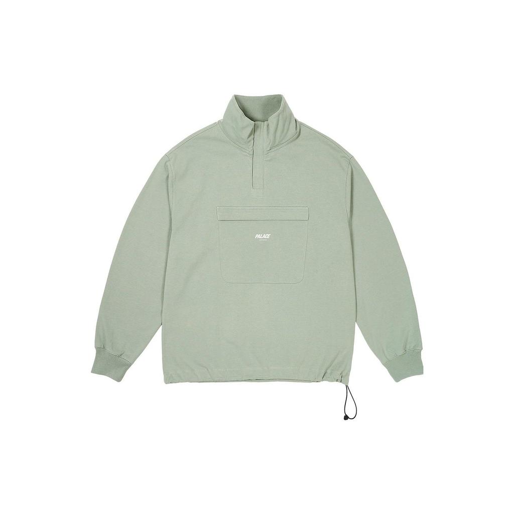 Palace 1/4 Zip Washed Funnel Jade Unisex Tops Green P25ES069
