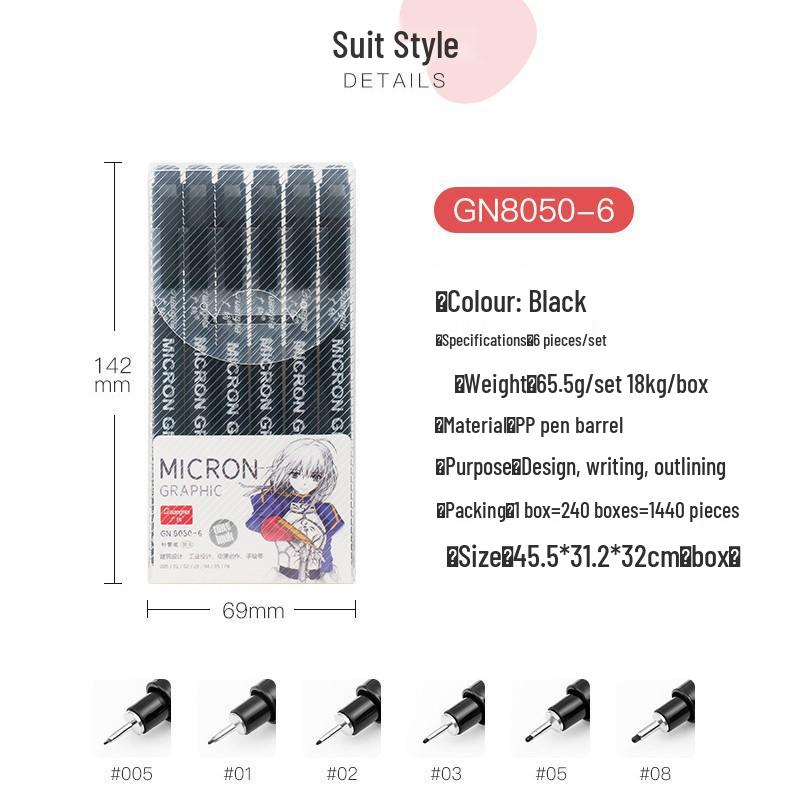 Wide 8050 Waterproof Refillable Technical Drawing Pen for Manga and Sketching