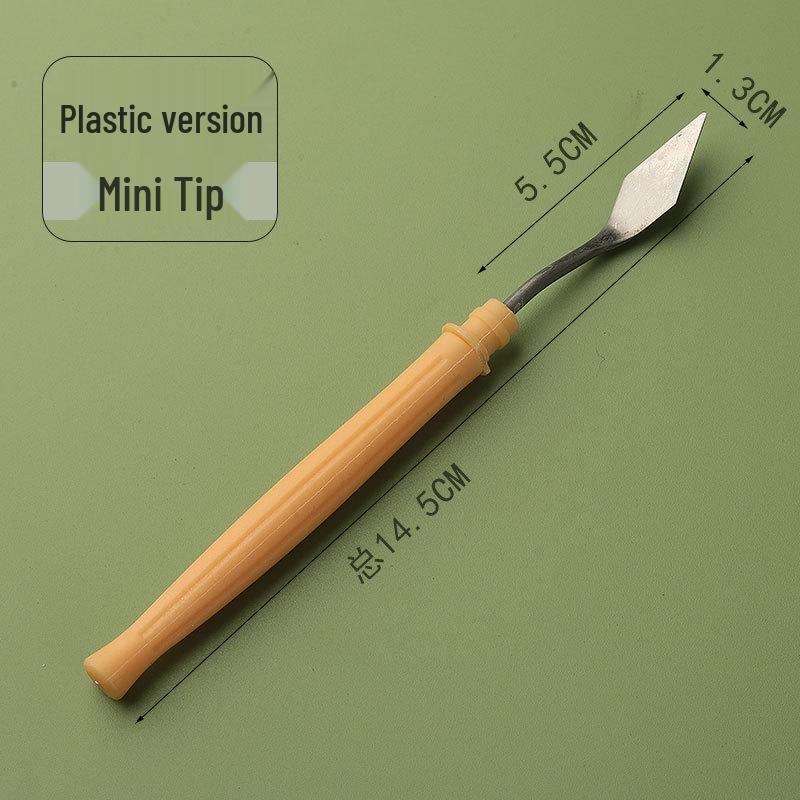 Rosewood Handle Oil Painting Knife: Acrylic & Gouache Pigment Scraper with Varnishing Flat and Pointed Blades