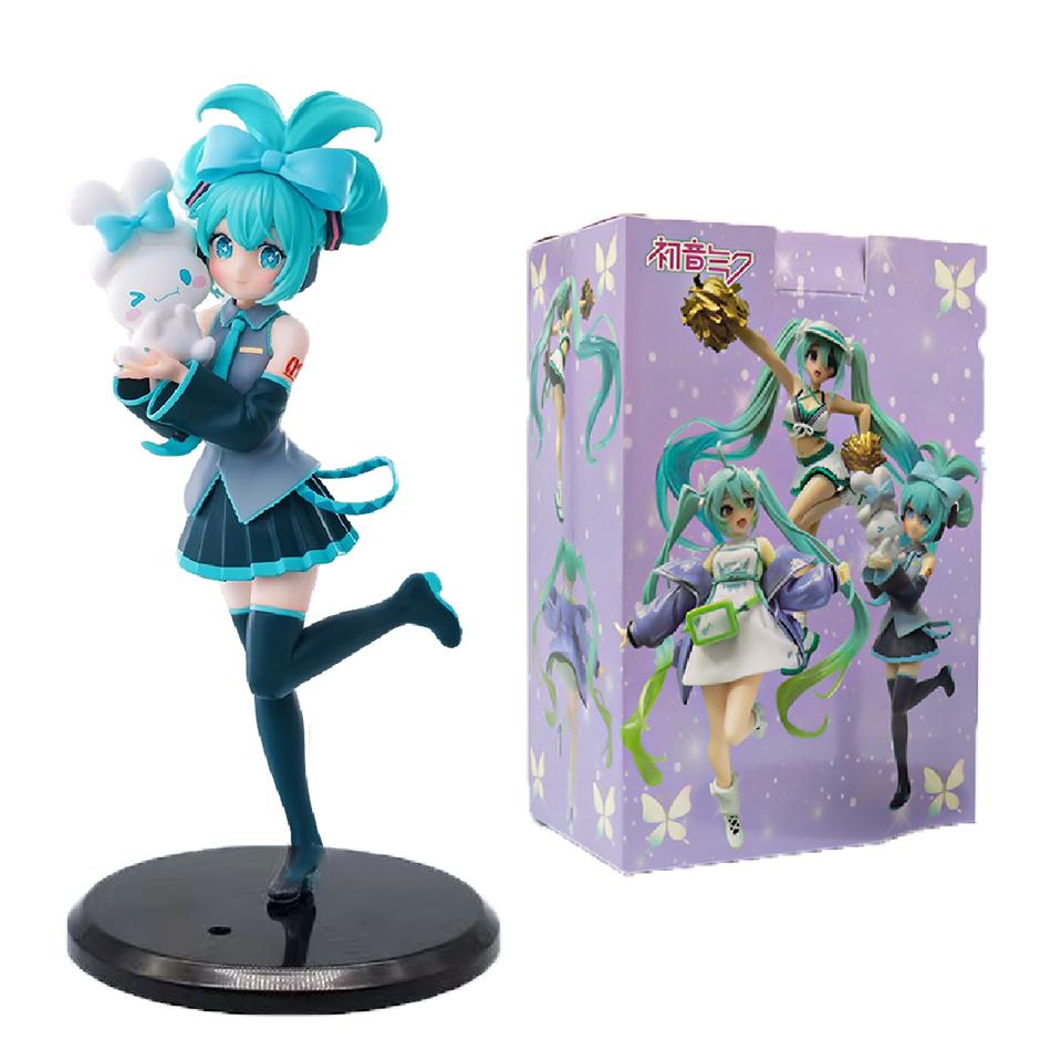 20CM Anime Hatsune Miku X Cinnamoroll Figur Anime Tilbehør Samleobjekter Modeller Dekorative Pynt Barn Kawaii Gave Leketøy