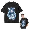 Streetwear T-Shirts Halloween Film Corpse Bride Ghost Tim Burton Washed T Shirt Short Sleeve Hip Hop T-Shirt Tops Tees