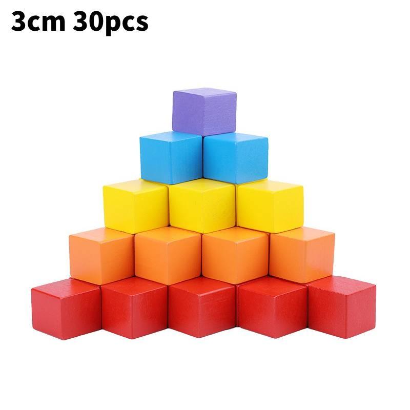 Dimensional Three Colourful Square Building Blocks Early Educational Kids Toys