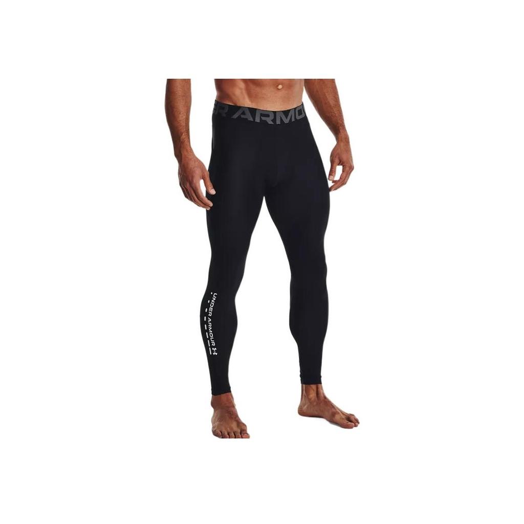Under Armour Printed Letter Elastic Waist Fitness Leggings Men Leggings Black 1370663-001