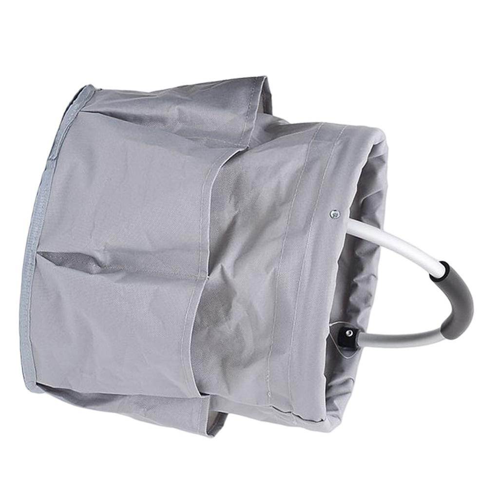 Collapsible Large Capacity Picnic Basket Oxford Fabric Travel Outdoor Camping Basket with Handle Dark Grey