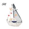 Segelboot Figur Mini Segelboot Modell Nautische Harz Dekoration mit Muschel Seestern Schreibtischzubehör Rustikal Vintage Strand Ozean Thema Schiff Ornament