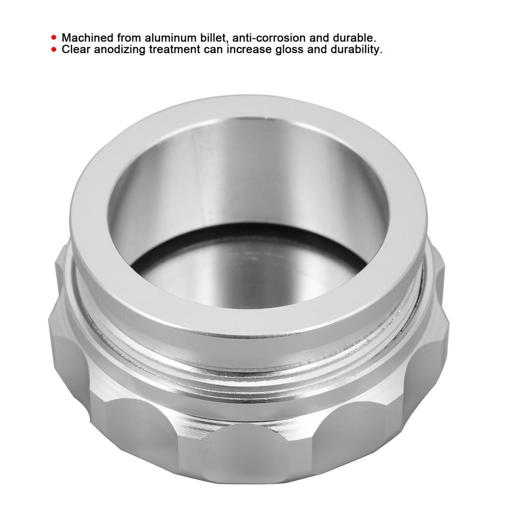 Fuel Water Tank Filler Neck Cap Kit 1.9in Inner Diameter Aluminum Universal for CarSilver