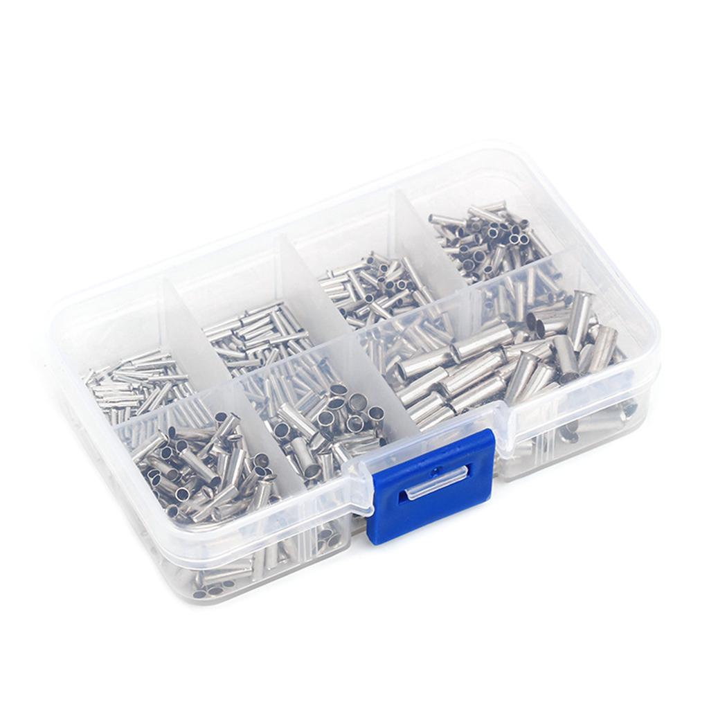 Wire Crimping Set 600pcs Ferrule Crimp Cord Pin End Terminal Connector Crimp Terminals Butt Connectors with Storage Box