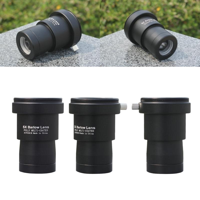 5Xs Barlow Lens 1.25" Metal Fully Coated Focal Length Extender for Astronomical Telescopes with Camera Thread Accessories