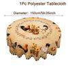 1pc Rooster Table Cover Rustic Chicken Sunflower Design Round Polyester Tablecloth for Farmhouse Kitchen Table Decorations
