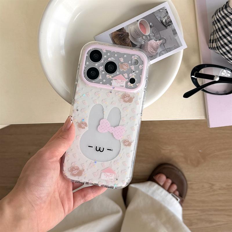 

Colorful Floral Rabbit iPhone Case for Models 15 Pro, 16 Pro Max, 17 iPhone 16
