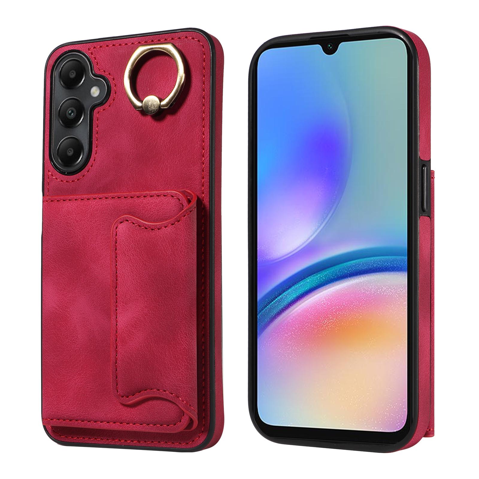 

Для Samsung Galaxy A05, Samsung Galaxy A05s кольцо кронштейн держатель для карт слоты крышка чехол для телефона Samsung Galaxy A05s красный