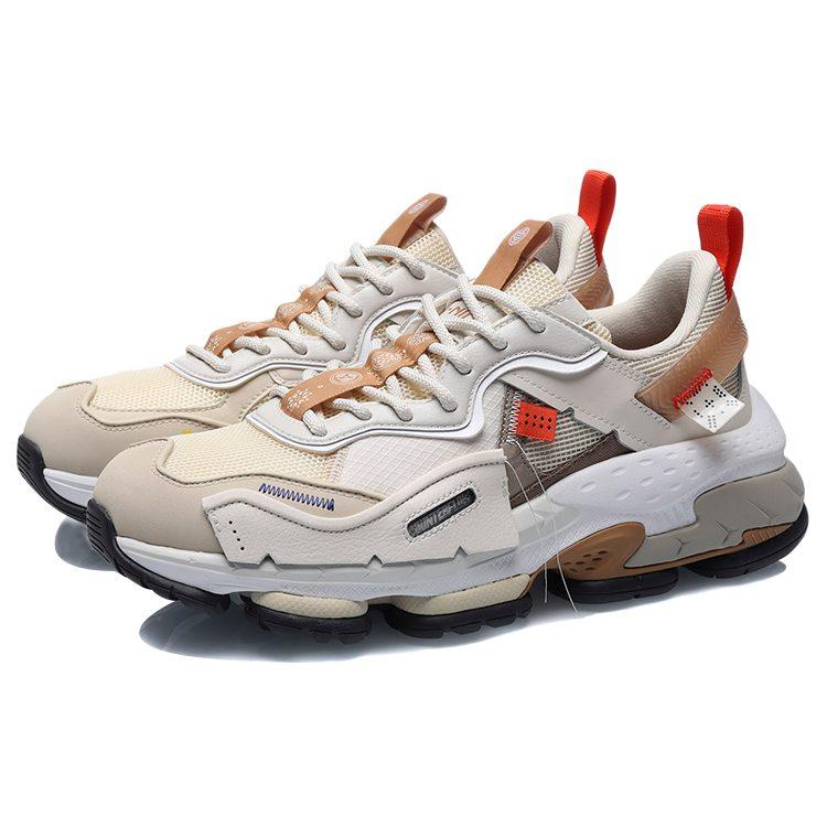 Li Ning CF Tracing Casual Shoes Men's Low Top Eggnog Gray AGLR109-3