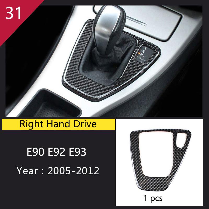 Carbon Fiber Gear Shift Panel Trim Sticker for BMW 3 Series E90 E92 E93 2005-2012 Car Inner Center Control Decorative Accessory