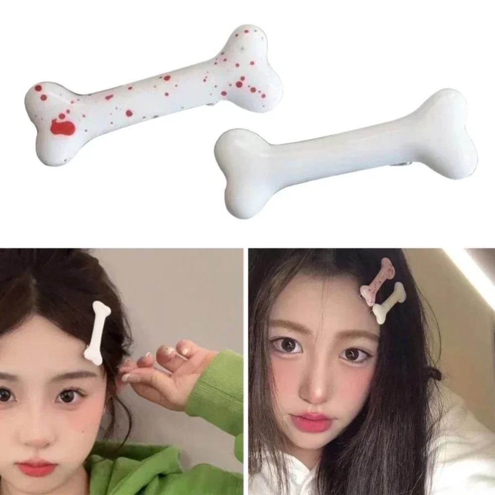 Cartoon Bone Hair Clips Resin Dog Bone Hair Pins Clamps Y2K Hair Accessories for Girls Women Halloween Costume