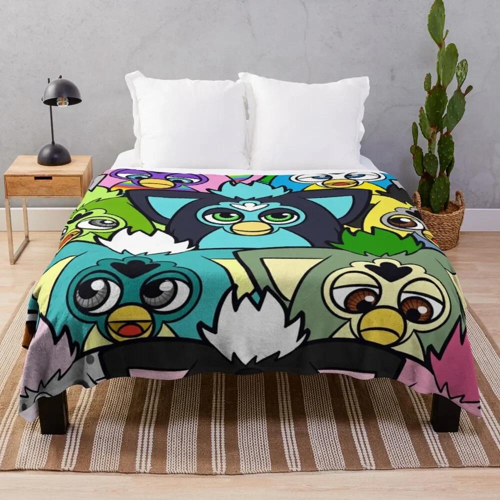 Furby Army Throw Blanket Fluffy Blankets Large Retro Blankets Thin Wadding Blanket thin blanket  blankets for beds 75X95CM