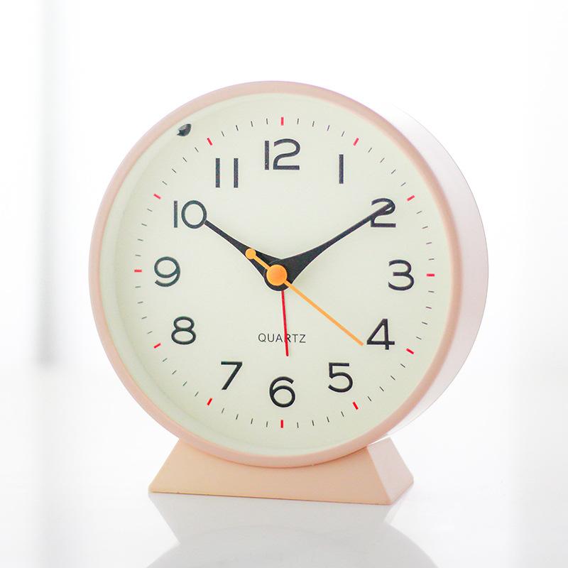 Simple Metal Small Alarm Clock for Men and Women Children Creative Bedside Luminous Table Clock Desktop Silent Student Bedroom Clock