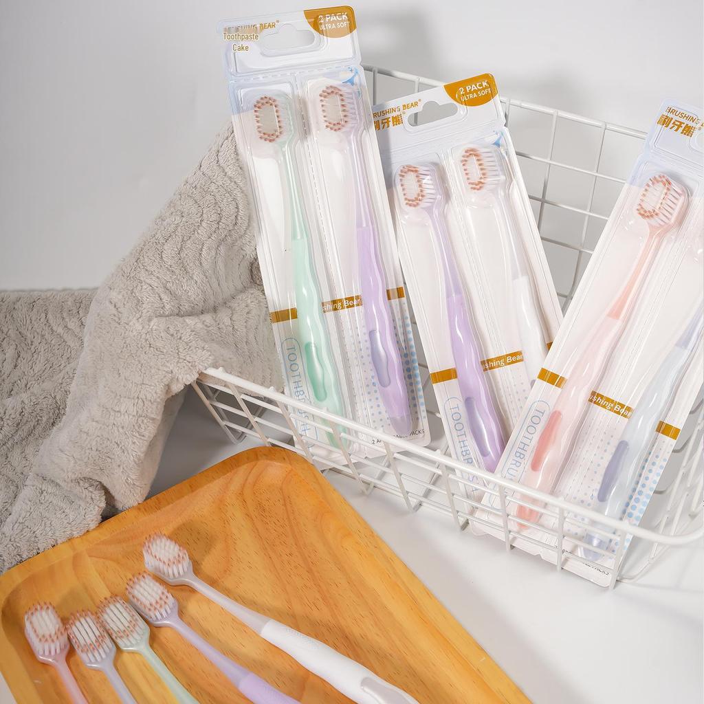 Sam's Soft Bristle Toothbrush - Wide Head, Model A, 1 Pack (2 Detachable Brushes), Adult Family Use, Independent Packaging