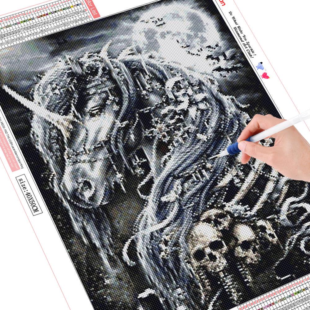 Skull Butterfly 5D Diamond Embroidery Painting Cross Stitch Home Decor DIY