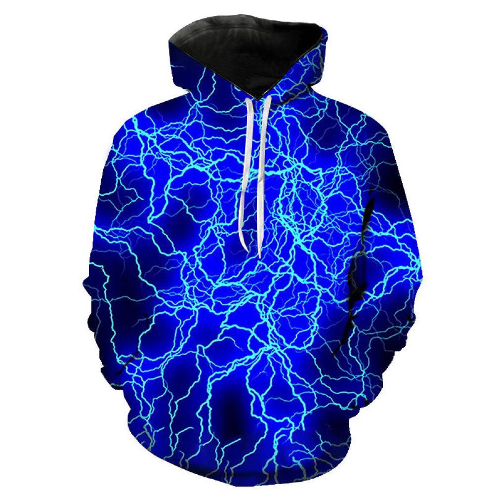 Frühling Herbst Mode 3D Druck Blitz männer Hoodie Sweatshirt Casual Langarm Pullover Streetwear Mit Kapuze Übergroße Tops