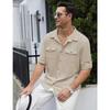 Mens Solid Color Long Sleeve Casual Business Dress Shirt