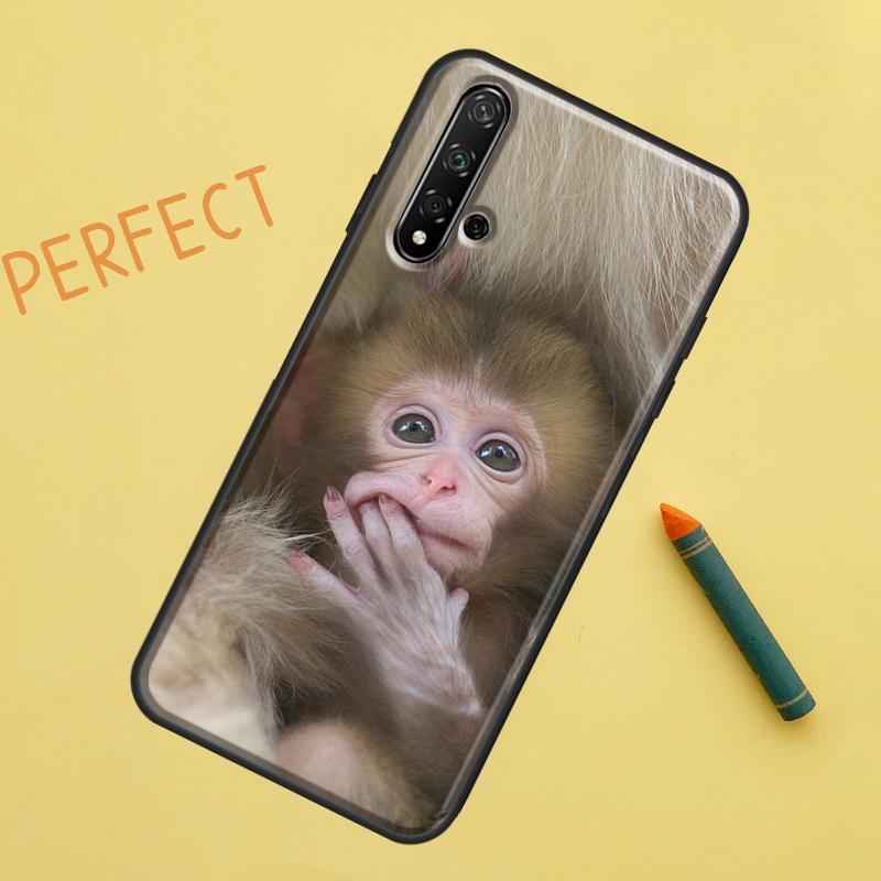Cute Baby Monkey Animal For Huawei Nova 8i 12i 11i 12s Y73 Y72 Y61 Y91 Y90 Y70 Y60 9 10 SE P30 P40 Lite P60 Pro Case