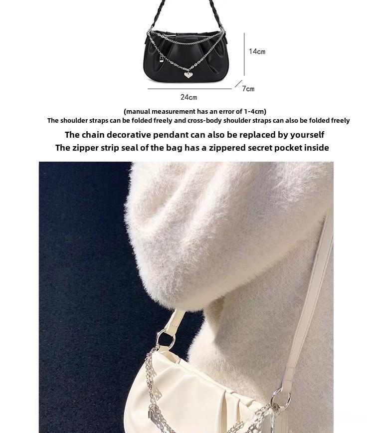 Cloud Pleated Chain Underarm Handbag - Chic Niche Design for Women, Versatile Shoulder & Messenger Style
