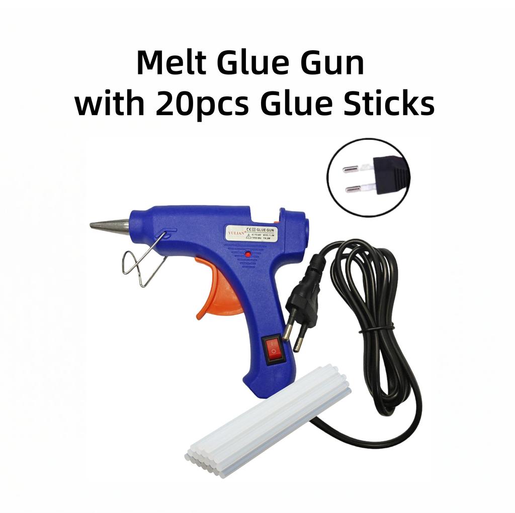 Mini 20W Schmelzklebpistole mit 7*100mm transparenten Klebesticks für DIY Kunst, Handwerk und schnelle Reparaturen