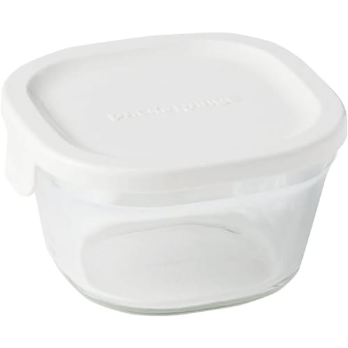 Iwaki Pack & Microwave Storage Containers, Square, 3-Piece Set, White
