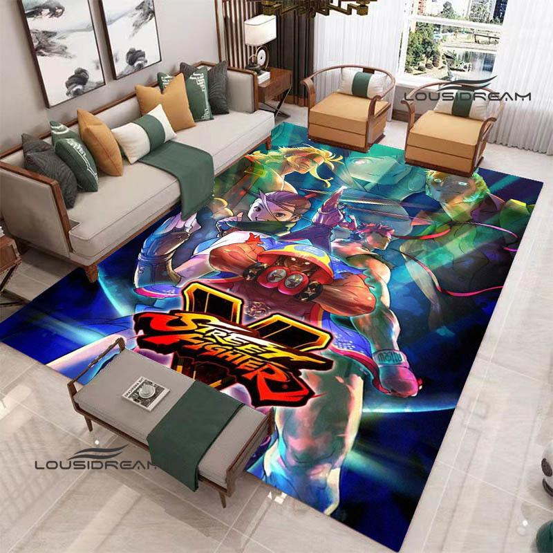 Klassisches Spiel Street Fighter Bedruckter Teppich Wohnzimmer Schlafzimmer Teppich Rutschfeste Fußmatte Foto-Requisiten Geburtstagsgeschenk