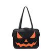 Portable Halloween Tote Bag Large Capacity Pu Leather Pumpkin Shoulder Bag Creative Quirky Dem Messenger Bag Festival