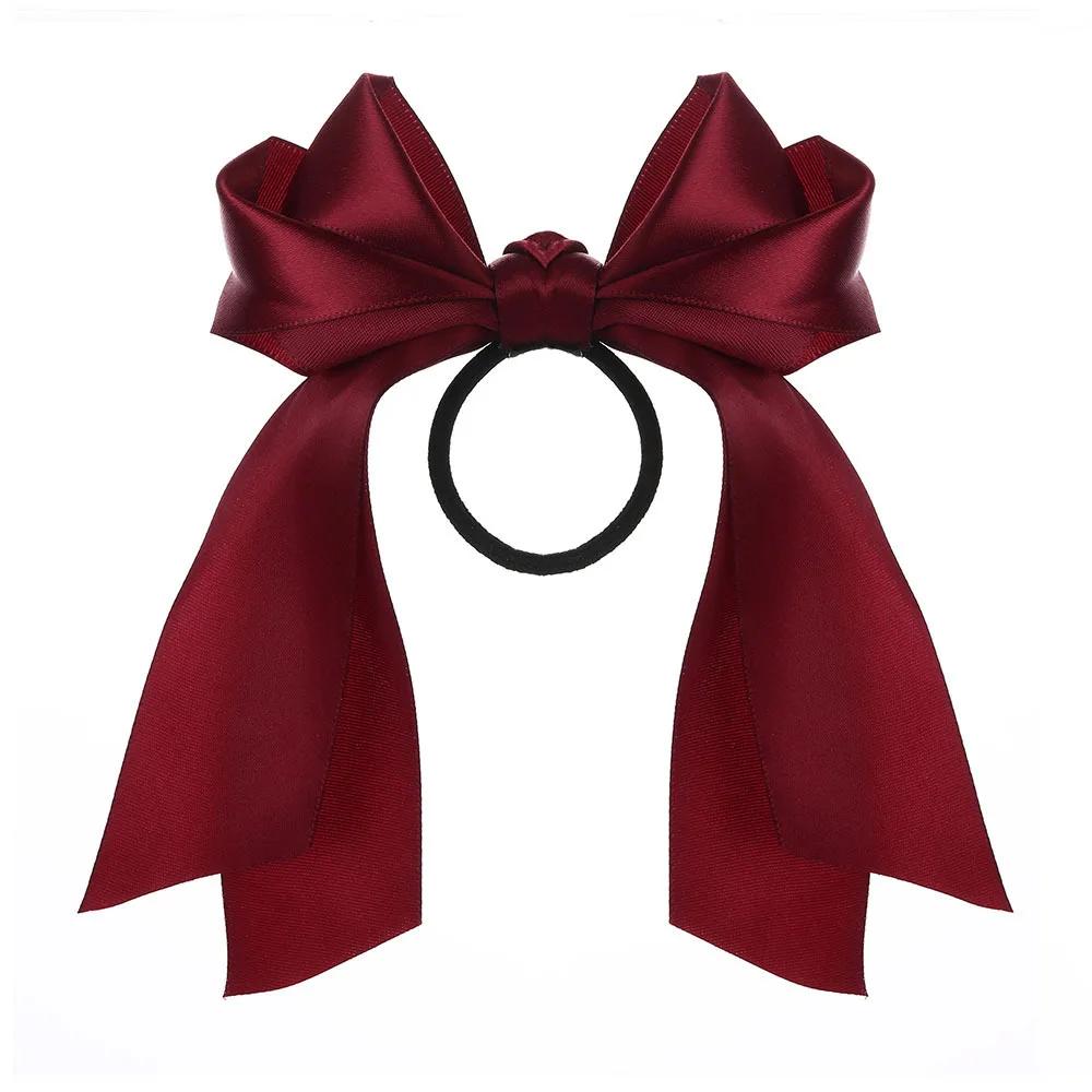 Fashion Korean BowKnot Hair Ties Scrunchies Women Girls Elastic Hair Bands Band Long Ribbon Bow Ponytail Accessories