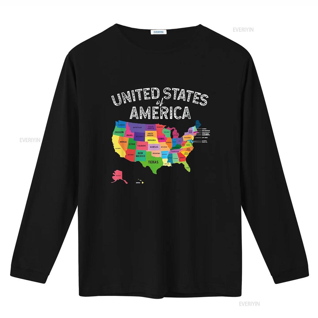 Verenigde Staten Kaart T-shirt USA voor mannen vrouwen kinderen vintage Gewassen designer kleding grafisch Veelzijdig Rekbaar Comfortabel
