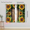 2pcs   Fashionable Curtains 2D print Rustic Wooden Barn and Sunflower 100% Polyester (without rod) All Seasons Ldeal for Bedroom