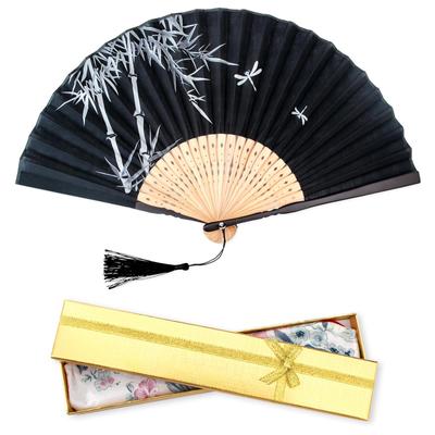 Japanese Silk Fireworks Japanese Fan Gift Box Dragonfly and Bamboo [boshiho] Fan, Women's, Men's, Luxury, Style, Fan, Festival, Festival, Accessories,