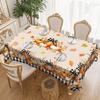 1 Piece, Thanksgiving Tablecloth, Autumn Plaid Round Tablecloth, Pumpkin Maple Leaf Pattern, Autumn Decoration.