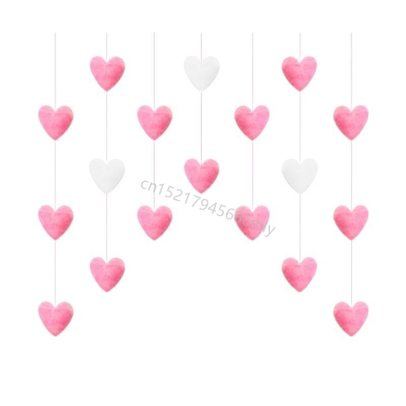 Heart Shaped Curtain Door Decoration Korean Lovely String Pendant Partition Door Decor with Hooks for Girls Room 6XDE