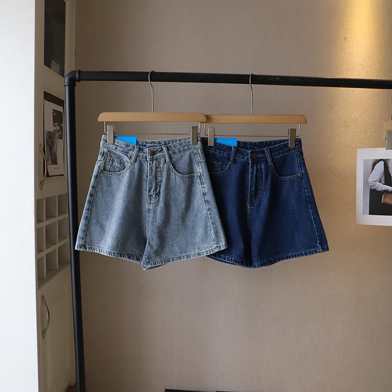 Bestseller 2025 Sommer Koreanischer Stil High Waist A-Linie Denimshorts für Damen