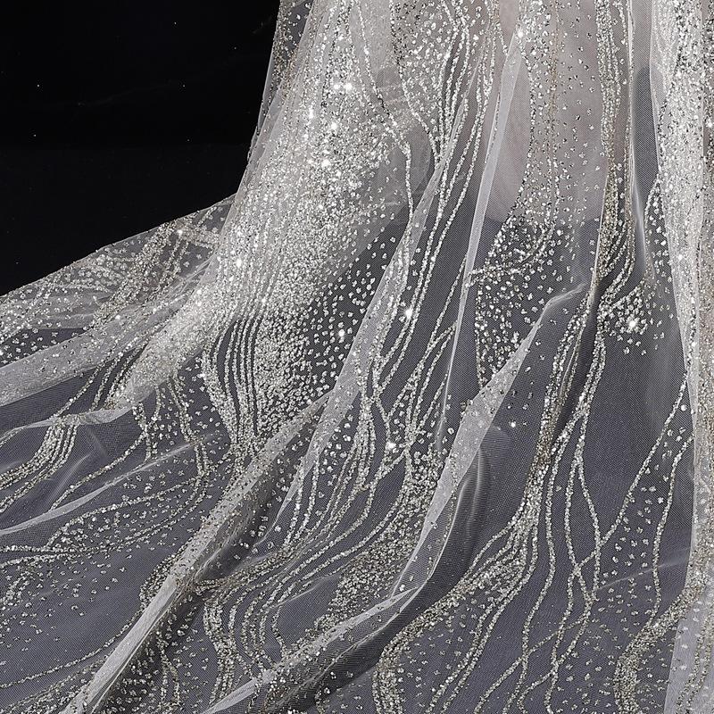 Water Ripple Powder-coated Sequined Fabric Mesh Glitter Fabric Used for DIY Wedding Wedding Dress Tablecloths Formal Dresses