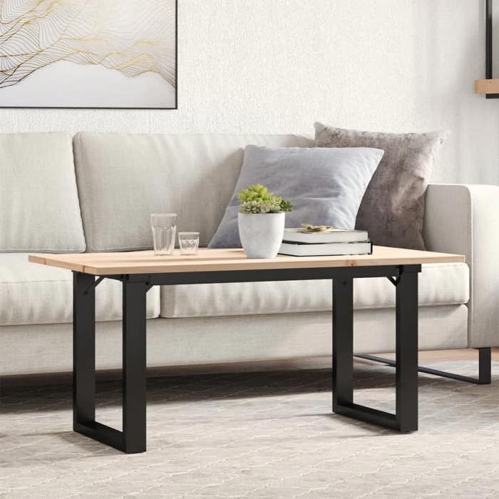 VidaXL Table Basse Cadre en O, Table d'Appoint, Bout de Canapé, Meuble de Salon Salle de Séjour, 90x40x45 cm Bois de Pin 3282664